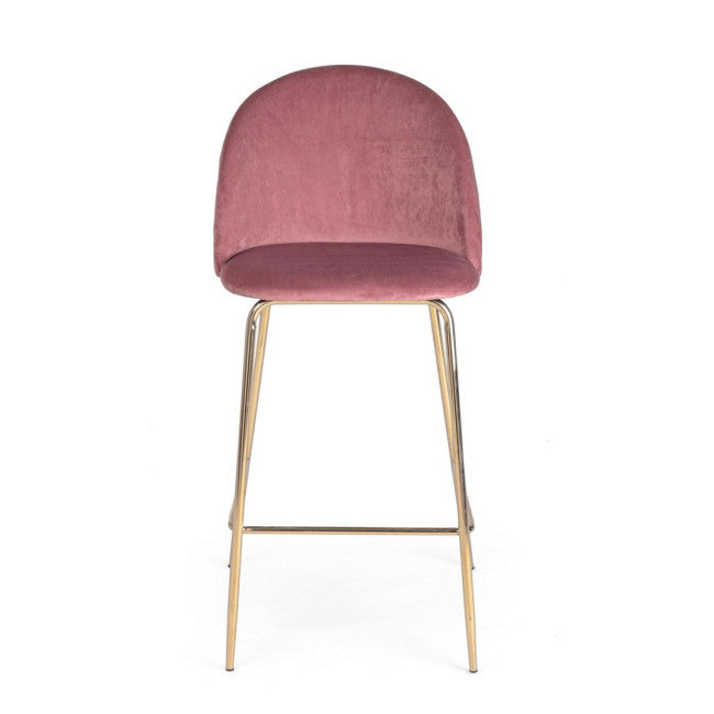 SGABELLO BAR CARRY VELLUTO BLUSH