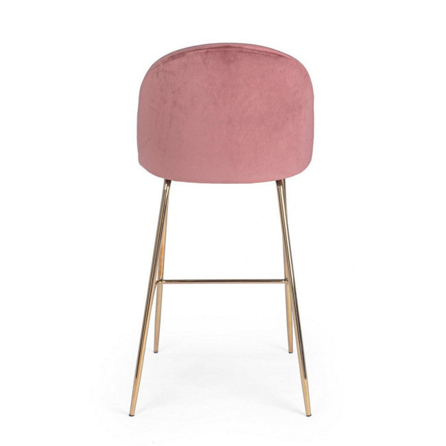 SGABELLO BAR CARRY VELLUTO BLUSH