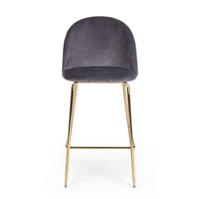 SGABELLO BAR CARRY VELLUTO GRIGIO SCURO