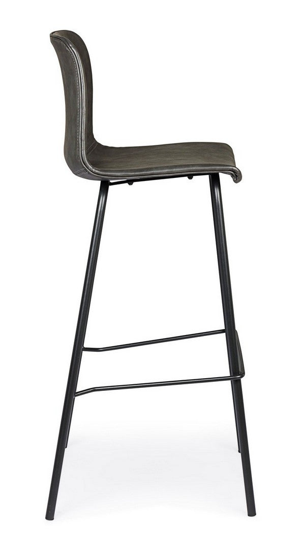 SGABELLO BAR KYRA PU ANTRACITE VINTAGE
