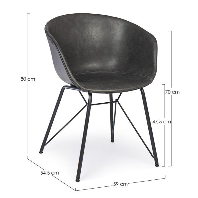 SEDIA WARHOL PU ANTRACITE VINTAGE