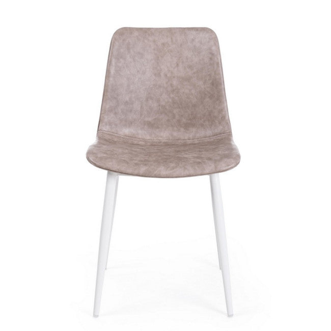 SEDIA KYRA BIANCO PU BEIGE VINTAGE