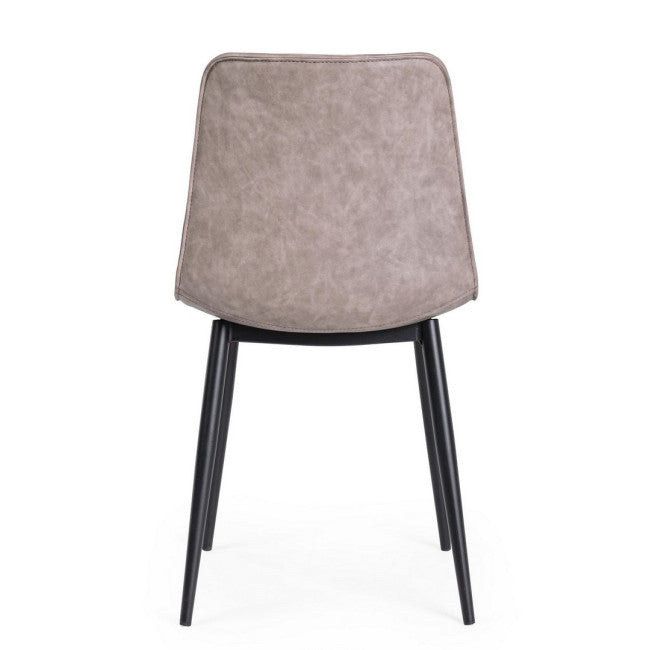 SEDIA KYRA NERO PU BEIGE VINTAGE