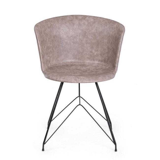 SEDIA LOFT NERO PU BEIGE VINTAGE