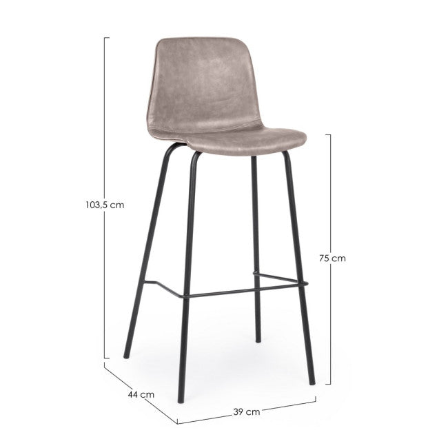 SGABELLO BAR KYRA PU BEIGE VINTAGE