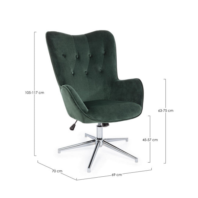 POLTRONA FARIDA VELLUTO VERDE