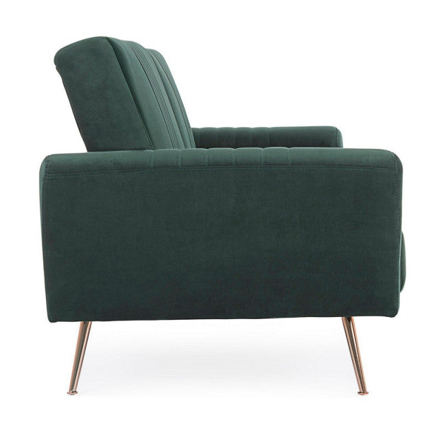 DIVANO LETTO JOHNNY VELLUTO VERDE SCURO