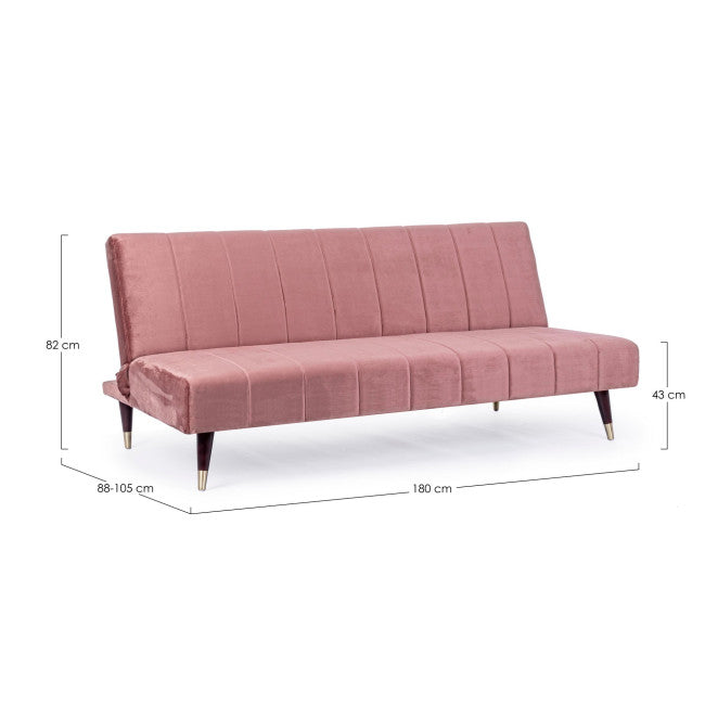 DIVANO LETTO 3P ALMA ROSA