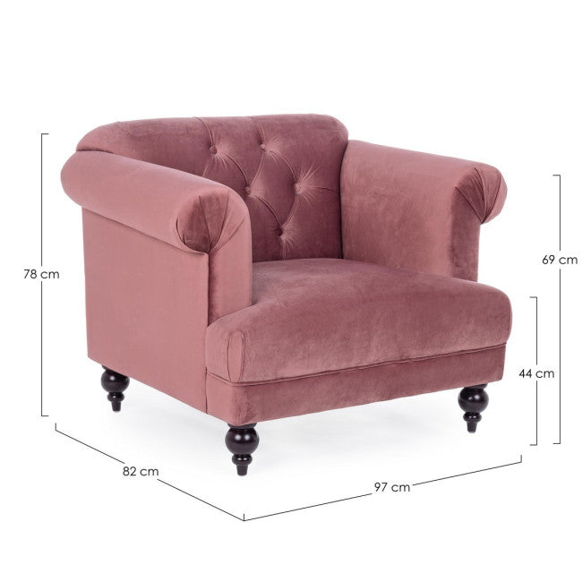 POLTRONA BLOSSOM ROSA ANTICO