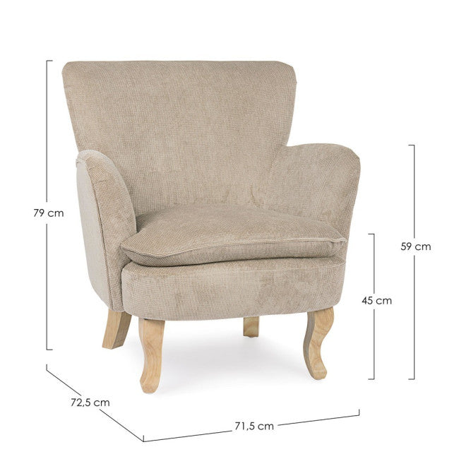 POLTRONA CHENILLE TORTORA