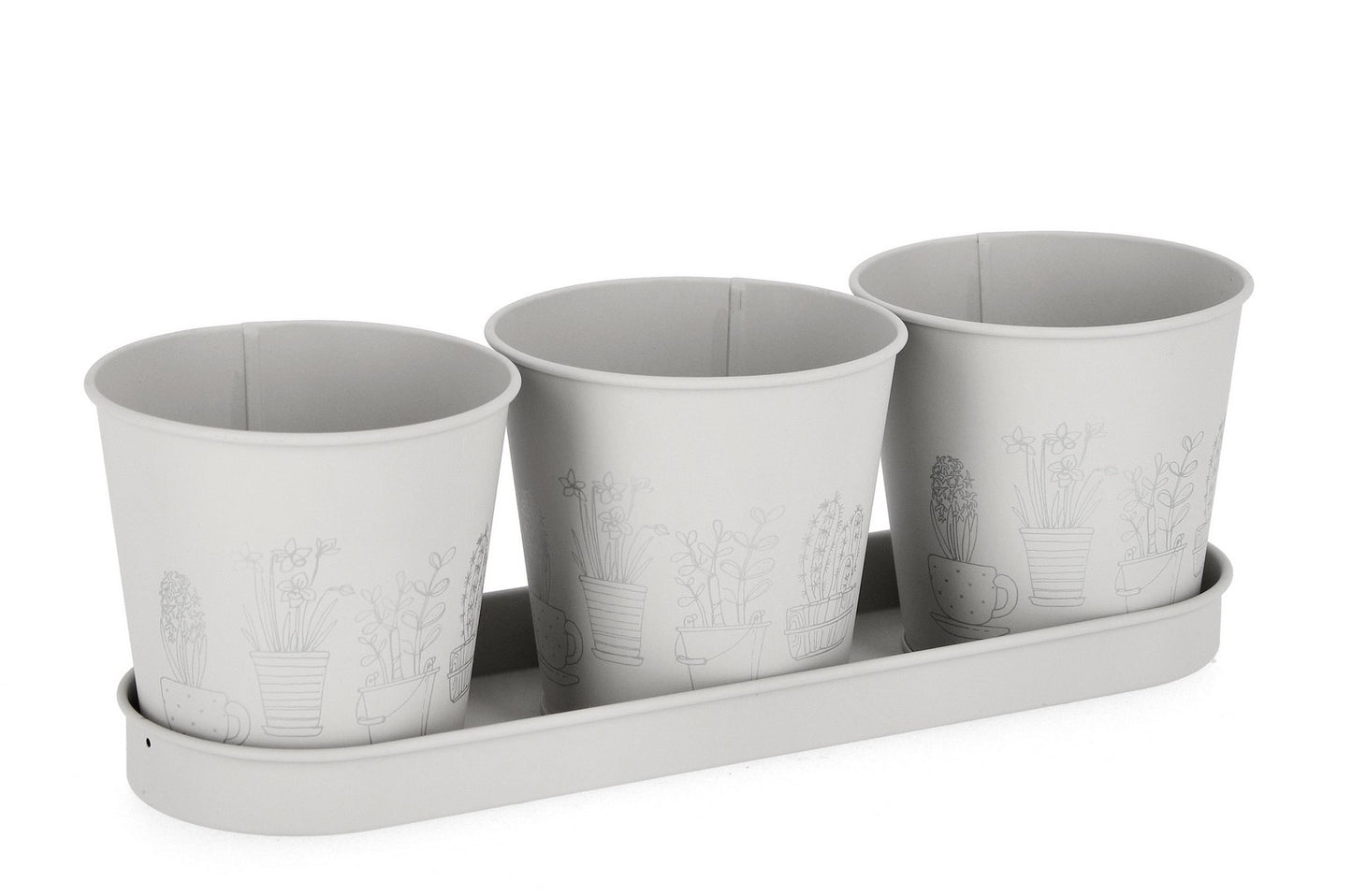 SET3 VASO BOTANY TO GRIGIO C-VASSOIO
