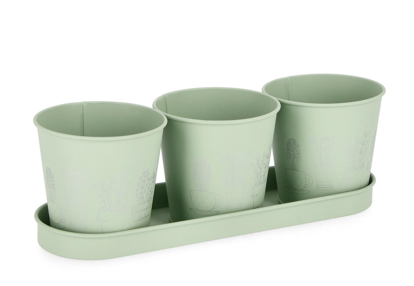SET3 VASO BOTANY TO VERDE C-VASSOIO