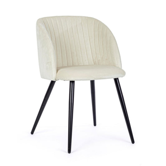 SEDIA QUEEN VELVET BIANCO