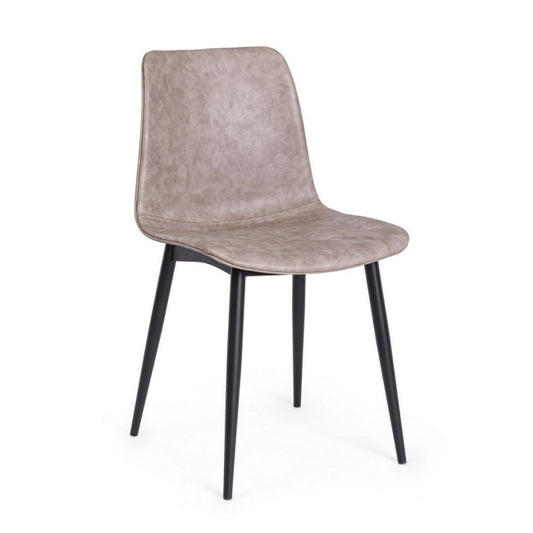 SEDIA KYRA NERO PU BEIGE VINTAGE