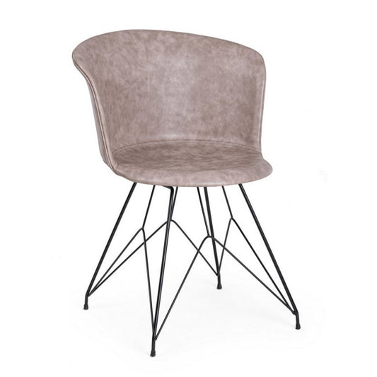 SEDIA LOFT NERO PU BEIGE VINTAGE