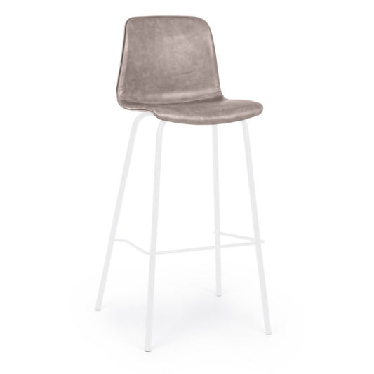 SGABELLO BAR KYRA BIANCO PU BEIGE VINT.
