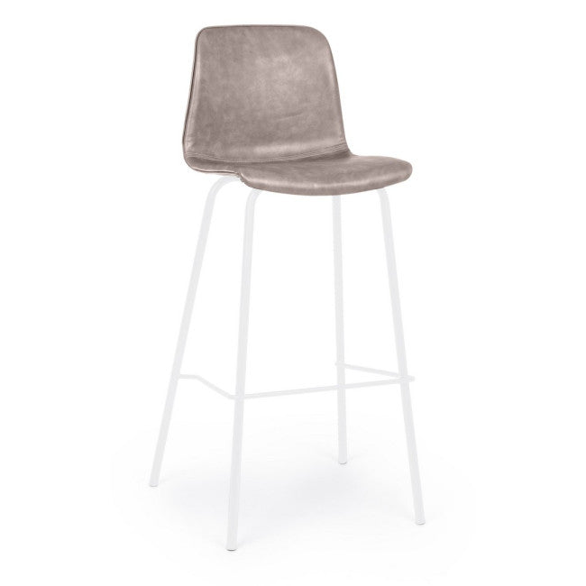 SGABELLO BAR KYRA BIANCO PU BEIGE VINT.