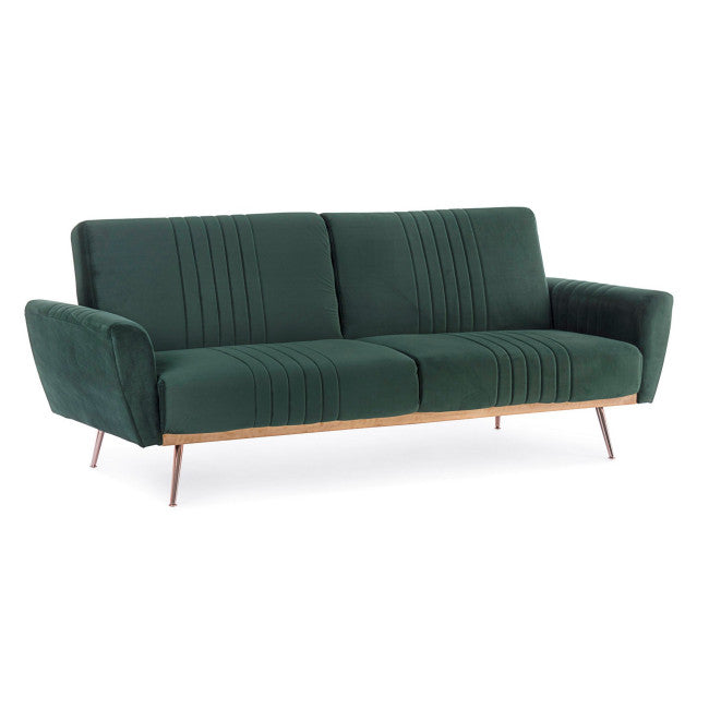 DIVANO LETTO JOHNNY VELLUTO VERDE SCURO