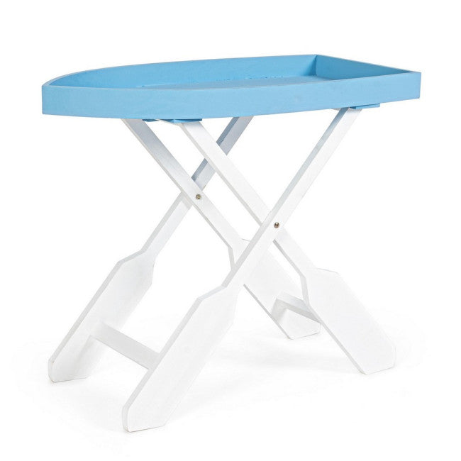 TAVOLO GOZZO PIEGH BIANCO-AZZURRO L