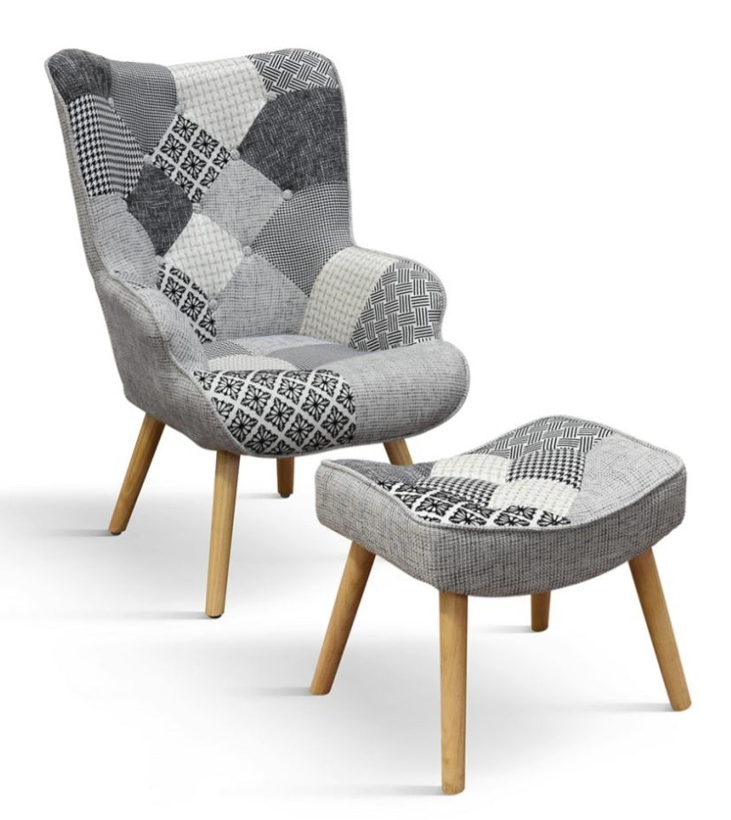 POLTRONA CON POUF PATCHWORK 29