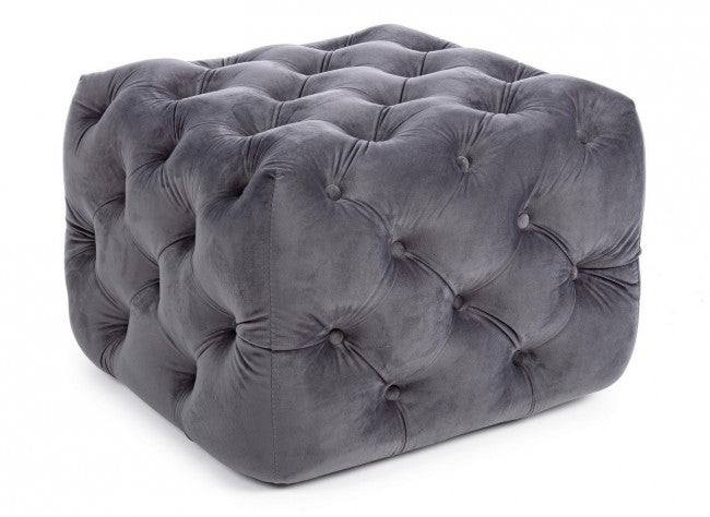 POUF EVAN VELLUTO GRIGIO SCURO S