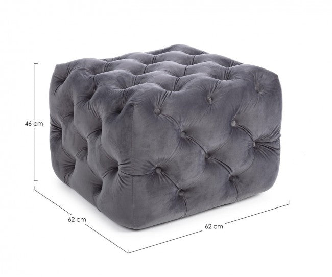 POUF EVAN VELLUTO GRIGIO SCURO S