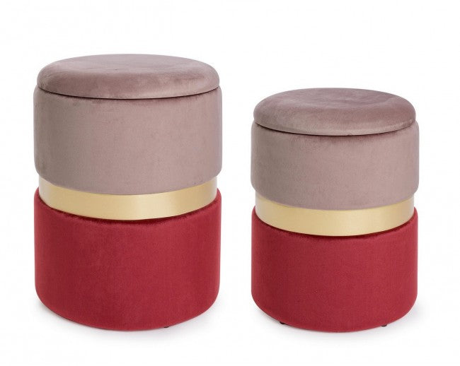 SET2 POUF CONT.POLINA ROSA-ROSSO