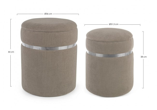 SET2 POUF CONTENITORE REVMIRA COFFEE