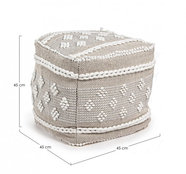 POUF VERACRUZ NAT-NERO 45X45