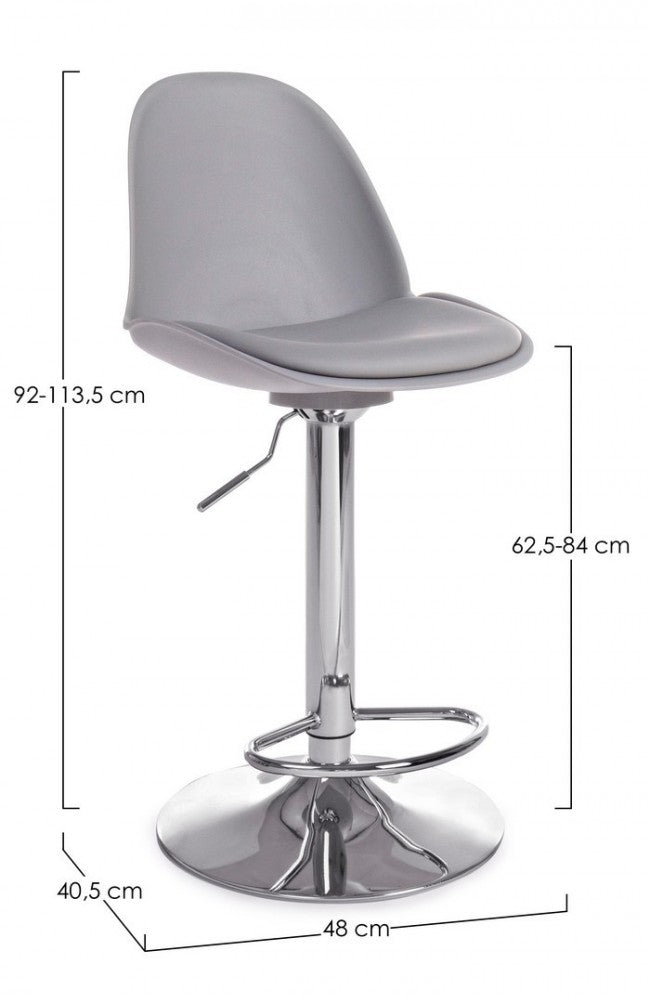 SGABELLO BAR CLAPTON GRIGIO CHIARO