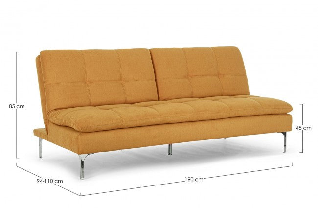 DIVANO LETTO 3P LEON GIALLO