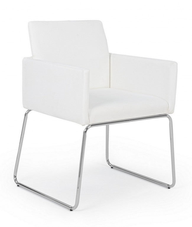 SEDIA C-BR SIXTY PU BIANCO