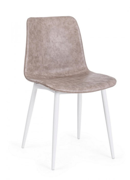 SEDIA KYRA BIANCO PU BEIGE VINTAGE