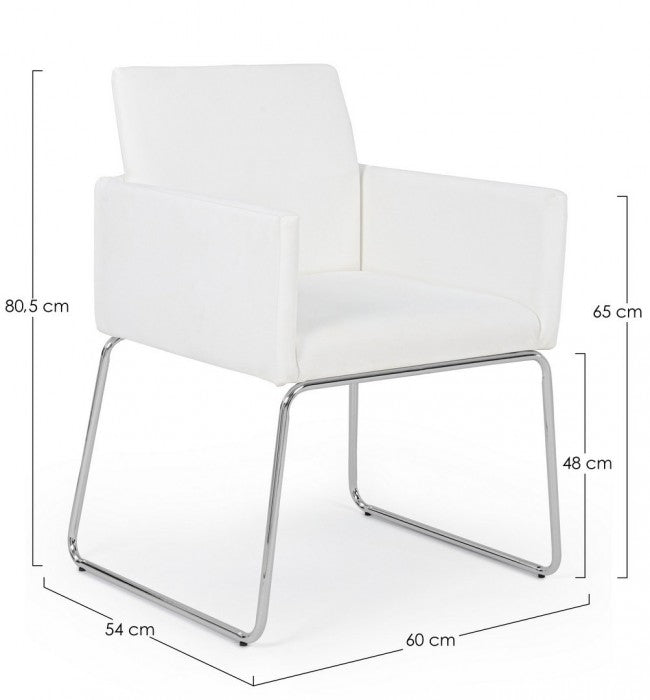 SEDIA C-BR SIXTY PU BIANCO