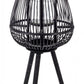 LANTERNA TREPPIEDE BAMBOO NERO H78