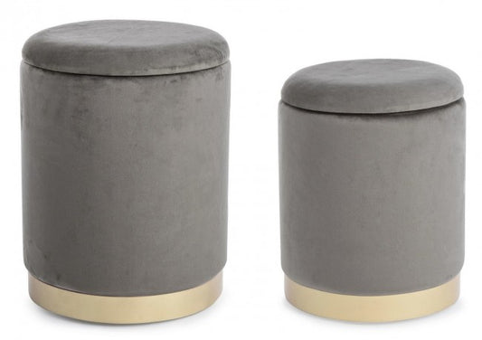 SET2 POUF CONTENITORE POLINA GRIGIO