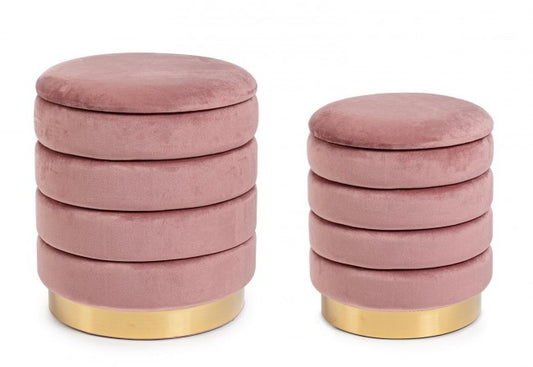 SET2 POUF CONTENITORE DARINA ROSA ANTICO