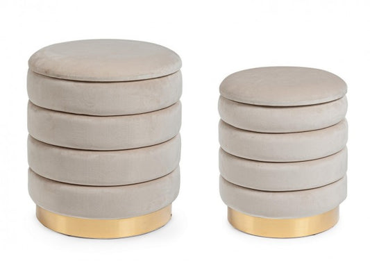 SET2 POUF CONTENITORE DARINA BEIGE