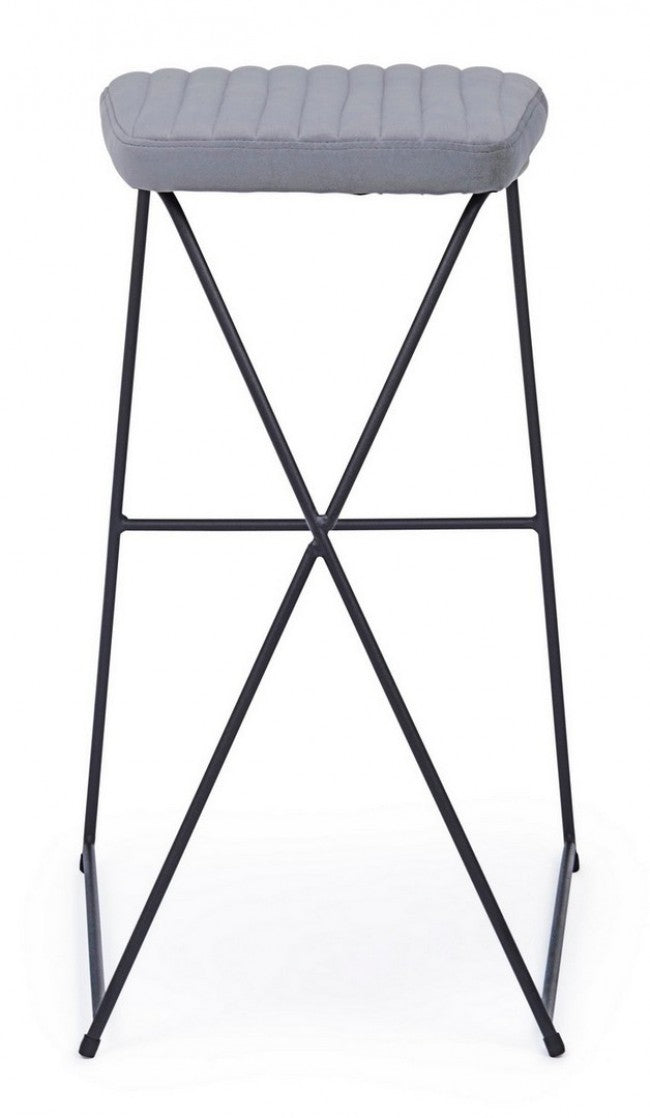 SGABELLO BAR KINSLEY VELLUTO GRIGIO