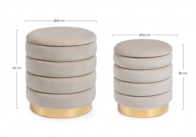 SET2 POUF CONTENITORE DARINA BEIGE