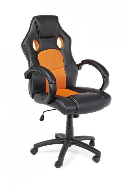 POLTRONA UFF C-BR RACING NERO-ARANCIO