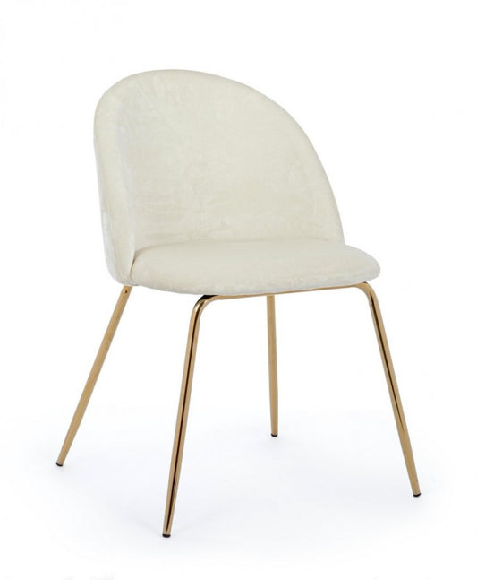 SEDIA TANYA VELLUTO BIANCO
