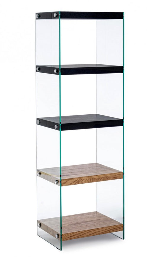 LIBRERIA 5P LINE WOOD NERO