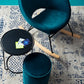 SET2 TAVOLINO-POUF ANNIKA BLU PAVONE
