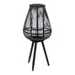 LANTERNA TREPPIEDE BAMBOO NERO H78