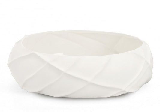 CIOTOLA DECORATIVA RIDGED BIANCO D32