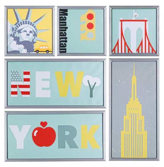 SET6 STAMPA SU TELA C-C NEW YORK 90X90