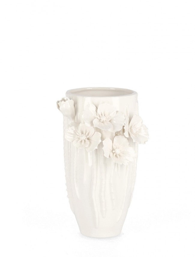 VASO DECORATIVO POPPY BIANCO H22