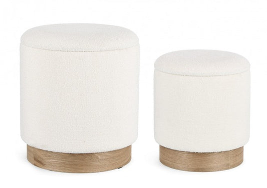 SET2 POUF CONTENITORE.ZOYA BIANCO