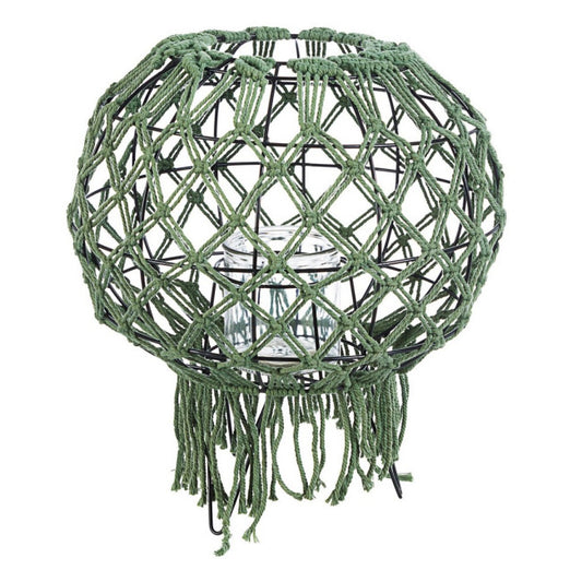 LANTERNA MACRAME VERDE H38